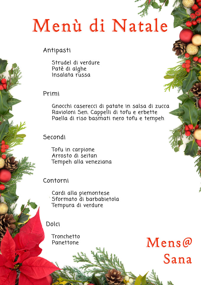 Decorazioni Per Menu Di Natale.Menu Di Natale 2016 Mens Sana La Gastronomia Naturale Mensasana Mens Sana La Gastronomia Naturale Mensasana